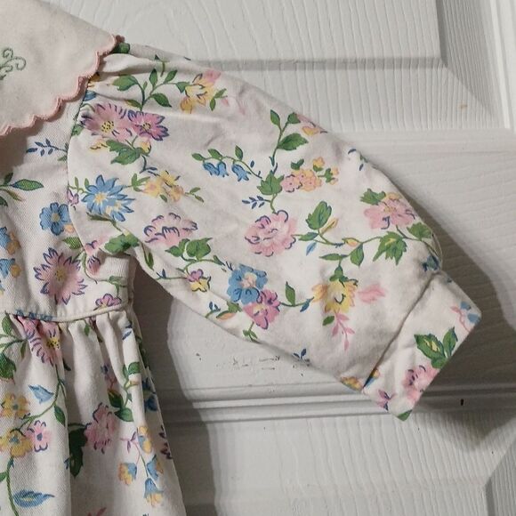 Friedknit Creations vintage smocked floral romper Sz 6m EUC - Picture 5 of 12